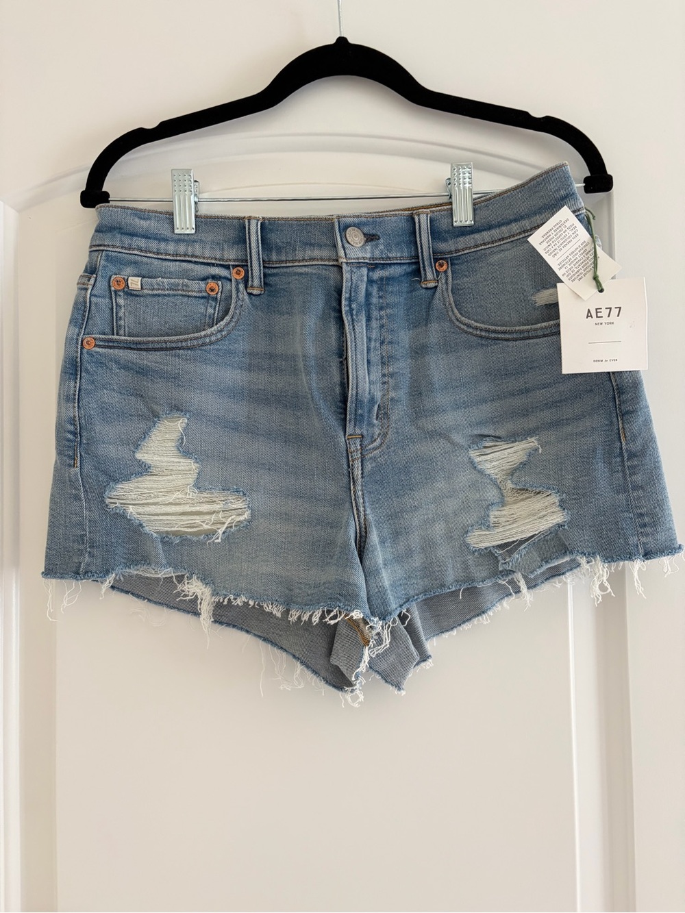 NWT American Eagle Light Blue Distressed Denim Shorts - Jorts